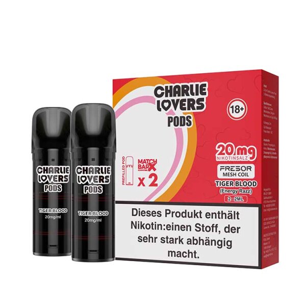 Charlie Lovers Pods ( 2 Stück pro Packung ) Tiger Blood 20 mg/ml