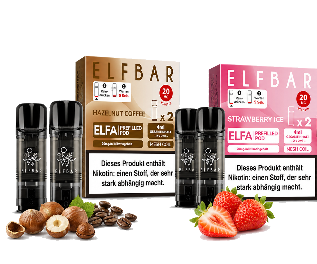 Elfbar Elfa Pods Hazelnut Coffee und Strawberry Ice